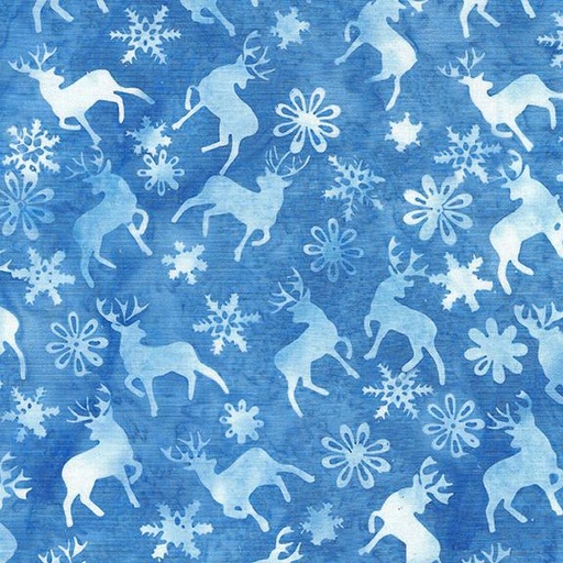 [122406540] 122406540 / Deer and Snowflakes-Blue Azure