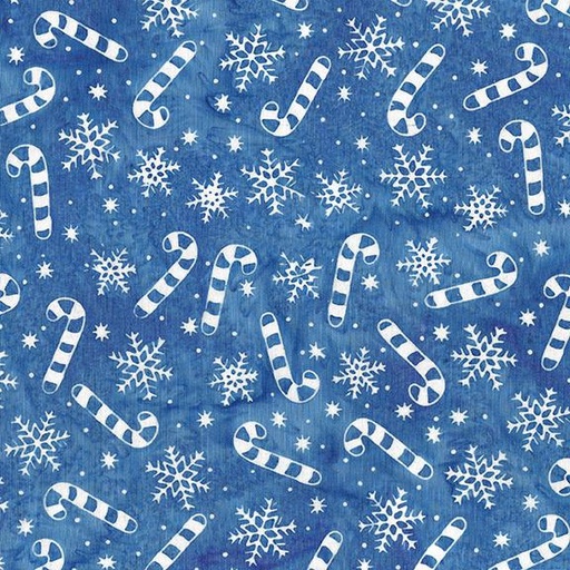 [122405570] 122405570 / Candy Cane Snowflakes-Blue Cornflower