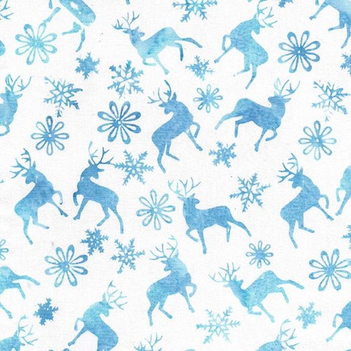[122406700] 122406700 / Deer and Snowflakes-White