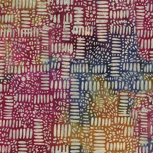 [222502817] 222502817 / Circle Squares Multi Red Blue Dusty