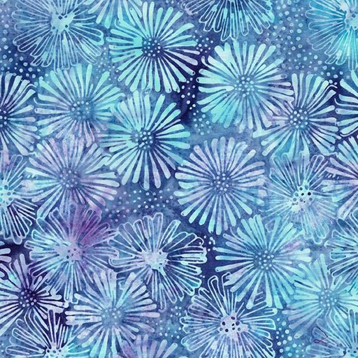 [122531802] 122531802 / Large Daisies and Dots Multi Purple Teal Blue