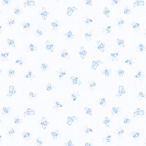 [W105-007-055] W105-007-055 / Bees-White/Blue