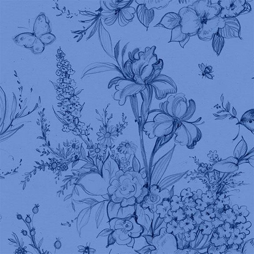 [W105-002-555] W105-002-555 / Large Toile-Blue/Dk Blue