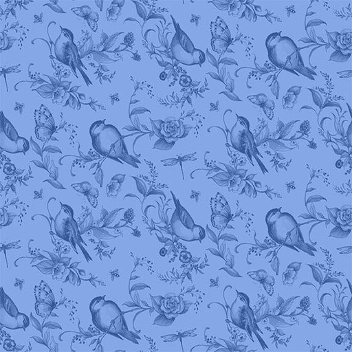 [W105-004-555] W105-004-555 / Birds & Bees-Blue/Dk Blue