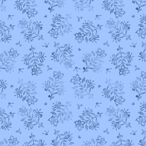 [W105-008-555] W105-008-555 / Floral Stamp-Lt Blue
