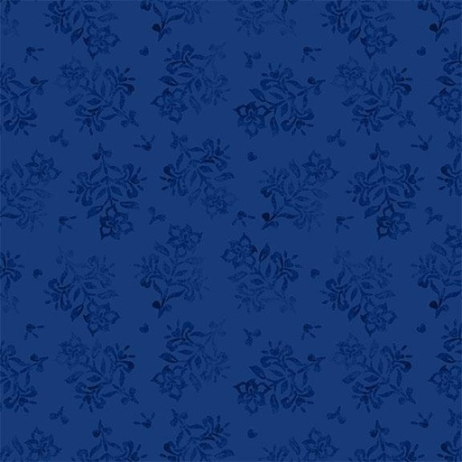 [W105-008-557] W105-008-557 / Floral Stamp-Navy