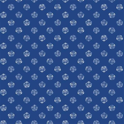 [W105-009-570] W105-009-570 / Floral Dots-Dk Blue/White