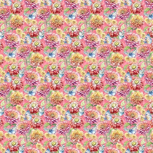[W130-009-135] W130-009-135 / Flowers & Butterflies-Pink