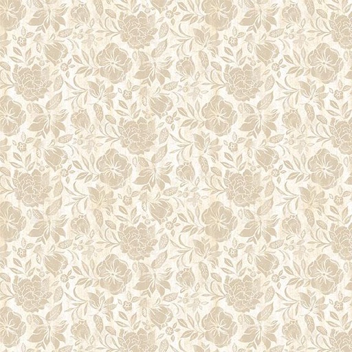 [W105-026-003] W105-026-003 / Tonal Floral-Cream/Tan