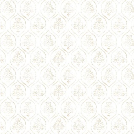 [W105-017-000] W105-017-000 / Floral Stamp-Cream