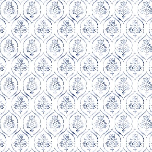 [W105-017-055] W105-017-055 / Floral Stamp-Blue