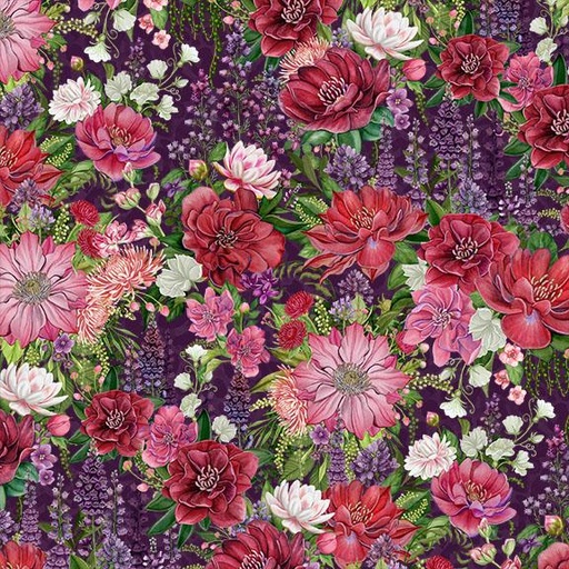 [W100-004-414] W100-004-414 / Packed Floral-Purple