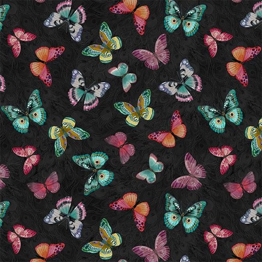 [W100-007-792] W100-007-792 / Butterflies-Black